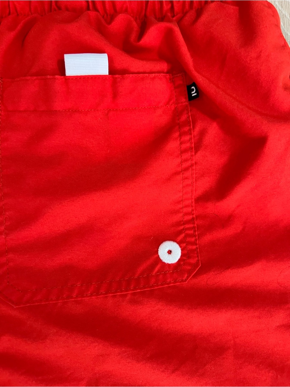 Olaian Men's Bright Red Swim Trunks with White Drawstring - Picture 4 of 8